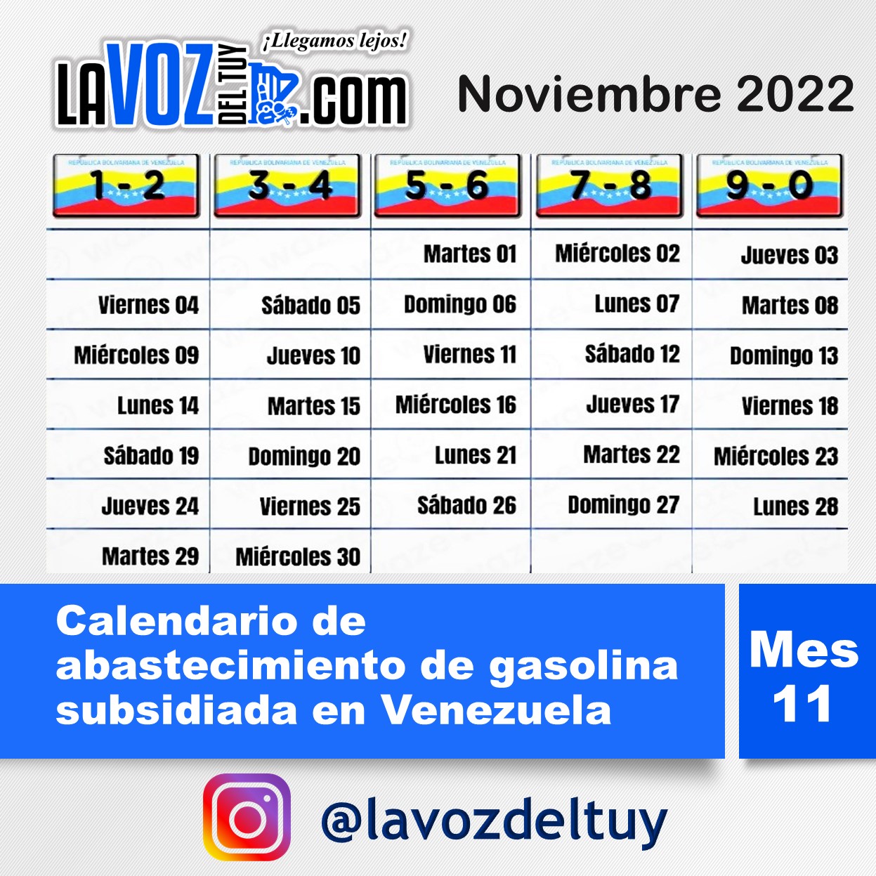 gasolina noviembre 2022